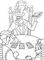 coloriage la princesse et la grenouille la partie de carte